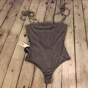 NWT Amuse Society super cheeky striped one piece
